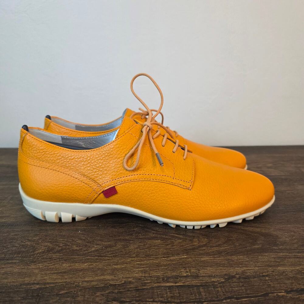 Marc Joseph Pacific Golf Shoes Womens 9.5 Orange Leather Spikeless Sneakers